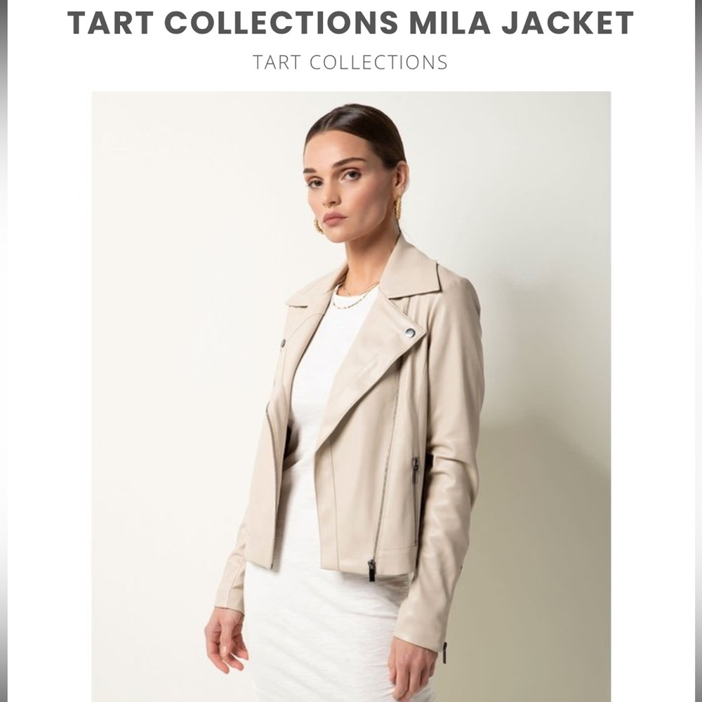 Tart Collections Vegan Leather Jacket - Cream